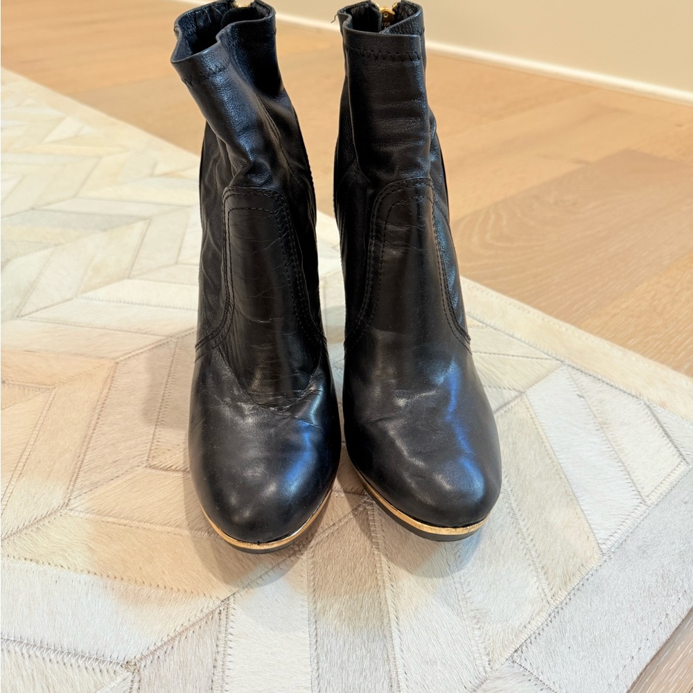 Tory Burch Black Leather Ankle Boots